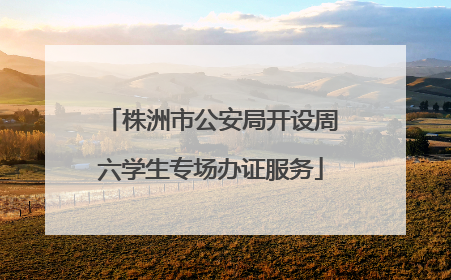 株洲市公安局开设周六学生专场办证服务