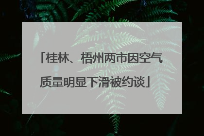 桂林、梧州两市因空气质量明显下滑被约谈