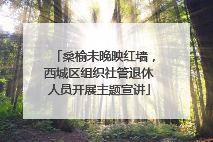 桑榆未晚映红墙，西城区组织社管退休人员开展主题宣讲