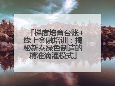 梯度培育台账+线上金融培训：揭秘新泰绿色制造的精准滴灌模式