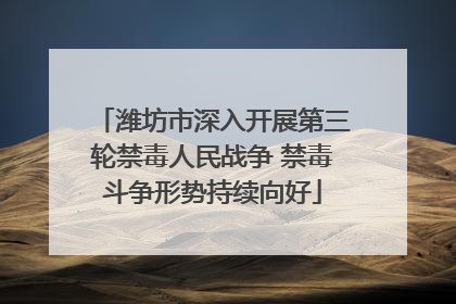 潍坊市深入开展第三轮禁毒人民战争 禁毒斗争形势持续向好