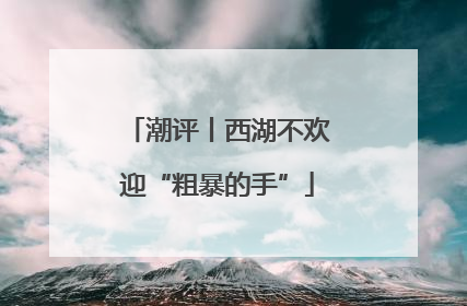 潮评丨西湖不欢迎“粗暴的手”
