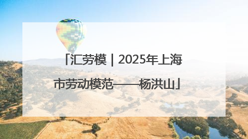 汇劳模｜2025年上海市劳动模范——杨洪山