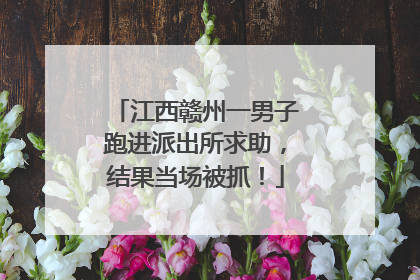 江西赣州一男子跑进派出所求助，结果当场被抓！