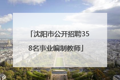 沈阳市公开招聘358名事业编制教师