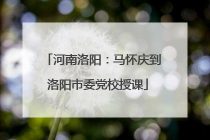 河南洛阳：马怀庆到洛阳市委党校授课