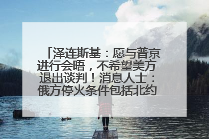 泽连斯基：愿与普京进行会晤，不希望美方退出谈判！消息人士：俄方停火条件包括北约“书面”保证不东扩