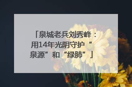 泉城老兵刘秀峰：用14年光阴守护“泉源”和“绿肺”