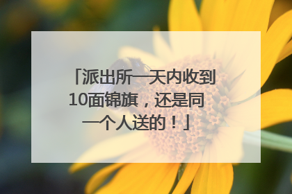 派出所一天内收到10面锦旗，还是同一个人送的！