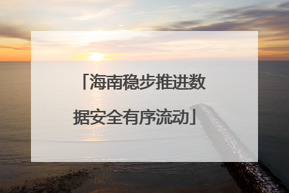 海南稳步推进数据安全有序流动