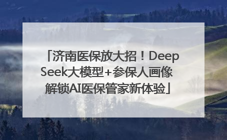 济南医保放大招！DeepSeek大模型+参保人画像 解锁AI医保管家新体验