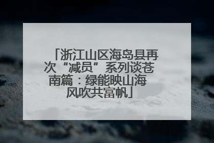 浙江山区海岛县再次“减员”系列谈苍南篇：绿能映山海 风吹共富帆