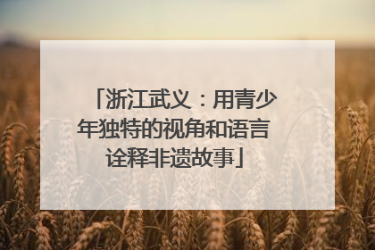 浙江武义：用青少年独特的视角和语言诠释非遗故事