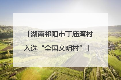 湖南祁阳市丁庙湾村入选“全国文明村”