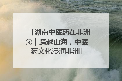 湖南中医药在非洲③｜跨越山海，中医药文化浸润非洲
