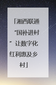 湘西联通“国补进村”让数字化红利惠及乡村