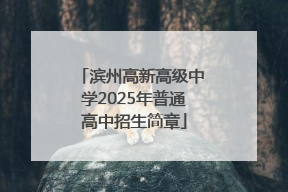 滨州高新高级中学2025年普通高中招生简章