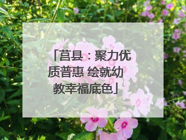 莒县：聚力优质普惠 绘就幼教幸福底色