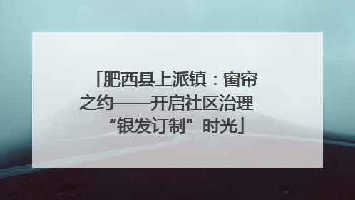 肥西县上派镇：窗帘之约——开启社区治理“银发订制”时光