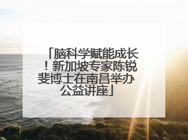 脑科学赋能成长！新加坡专家陈锐斐博士在南昌举办公益讲座