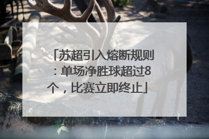 苏超引入熔断规则：单场净胜球超过8个，比赛立即终止