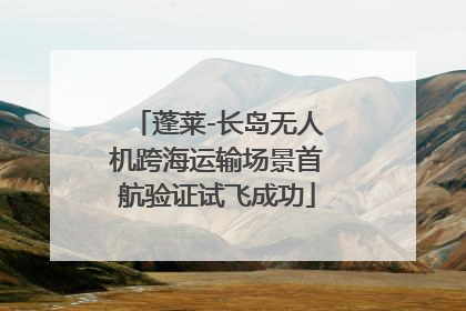 蓬莱-长岛无人机跨海运输场景首航验证试飞成功