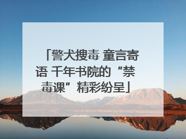 警犬搜毒 童言寄语 千年书院的“禁毒课”精彩纷呈