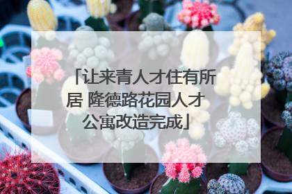 让来青人才住有所居 隆德路花园人才公寓改造完成
