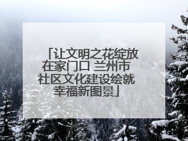 让文明之花绽放在家门口 兰州市社区文化建设绘就幸福新图景