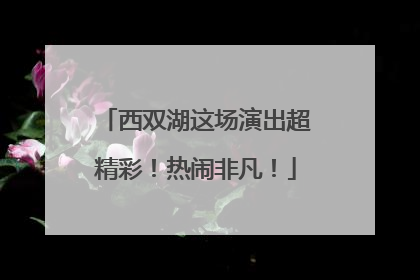 西双湖这场演出超精彩！热闹非凡！