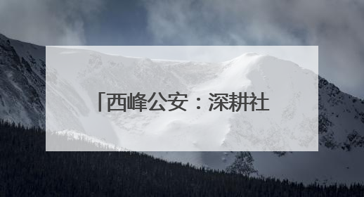 西峰公安：深耕社区“责任田” 筑牢治理“压舱石”