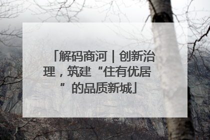 解码商河｜创新治理，筑建“住有优居”的品质新城