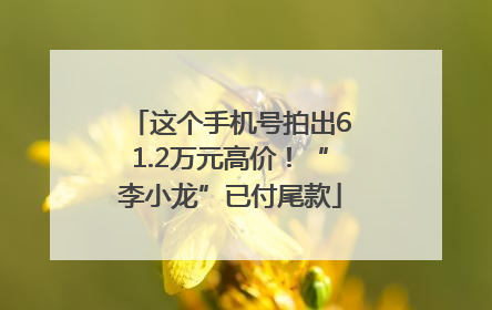 这个手机号拍出61.2万元高价！“李小龙”已付尾款
