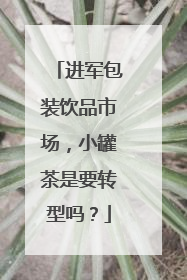 进军包装饮品市场，小罐茶是要转型吗？