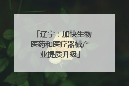 辽宁：加快生物医药和医疗器械产业提质升级
