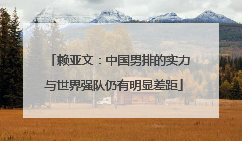 赖亚文：中国男排的实力与世界强队仍有明显差距