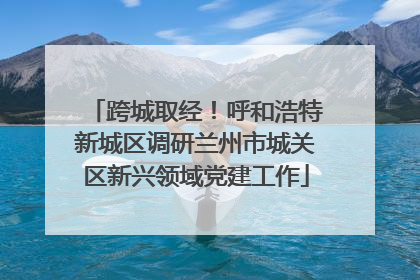 跨城取经！呼和浩特新城区调研兰州市城关区新兴领域党建工作