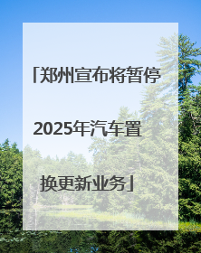 郑州宣布将暂停2025年汽车置换更新业务