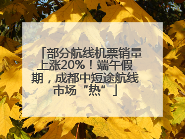 部分航线机票销量上涨20%！端午假期，成都中短途航线市场“热”