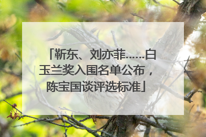靳东、刘亦菲……白玉兰奖入围名单公布，陈宝国谈评选标准