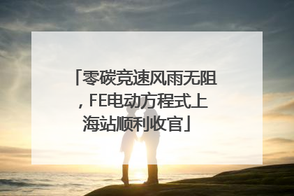 零碳竞速风雨无阻，FE电动方程式上海站顺利收官