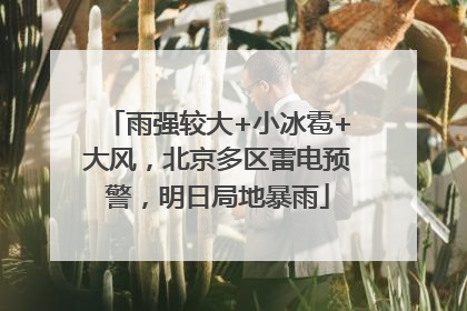 雨强较大+小冰雹+大风，北京多区雷电预警，明日局地暴雨