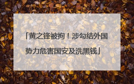 黄之锋被拘！涉勾结外国势力危害国安及洗黑钱