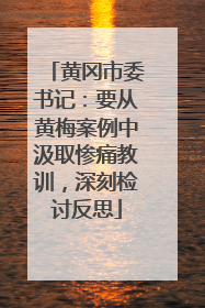 黄冈市委书记：要从黄梅案例中汲取惨痛教训，深刻检讨反思