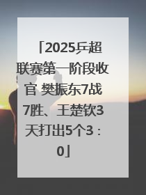 2025乒超联赛第一阶段收官 樊振东7战7胜、王楚钦3天打出5个3∶0