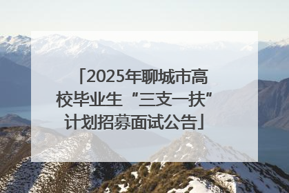 2025年聊城市高校毕业生“三支一扶”计划招募面试公告