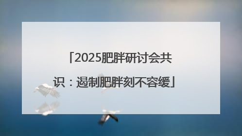 2025肥胖研讨会共识：遏制肥胖刻不容缓