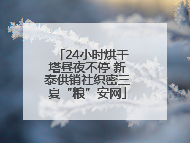 24小时烘干塔昼夜不停 新泰供销社织密三夏“粮”安网