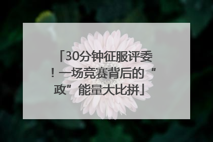 30分钟征服评委！一场竞赛背后的“政”能量大比拼