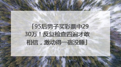 95后男子买彩票中2930万！反复检查四遍才敢相信，激动得一宿没睡